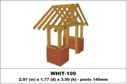 European Oak Porch Kits - 2.97m x 1.77m x 3.50m - (WHIT-109)