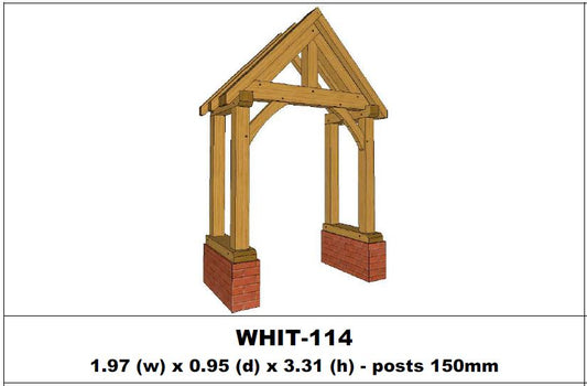 European Oak Porch Kits - 1.97m x 0.95m x 3.31m - (WHIT-114)