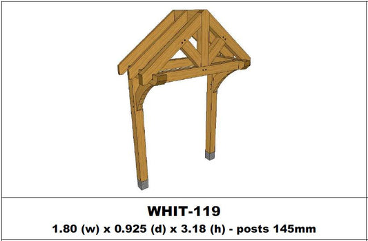 European Oak Porch Kits - 1.80m x 0.93m x 3.18m - (WHIT-119)