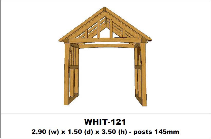 European Oak Porch Kits - 2.90m x 1.50m x 3.50m - (WHIT-121)