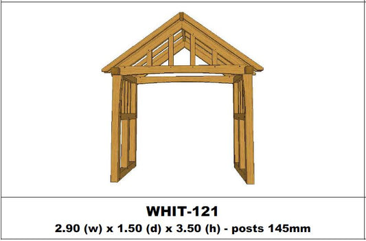 European Oak Porch Kits - 2.90m x 1.50m x 3.50m - (WHIT-121)