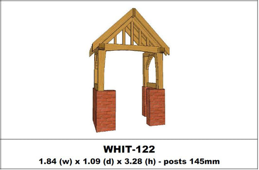 European Oak Porch Kits - 1.84m x 1.09m x 3.28m - (WHIT-122)