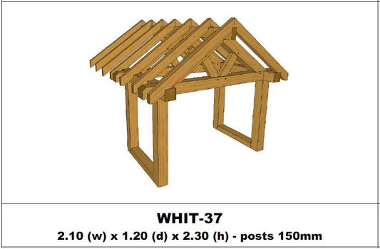 European Oak Porch Kits - 2.10m x 1.20m x 2.30m - (WHIT-37)