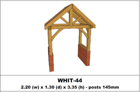 European Oak Porch Kits - 2.20m x 1.30m x 3.35m - (WHIT-44)