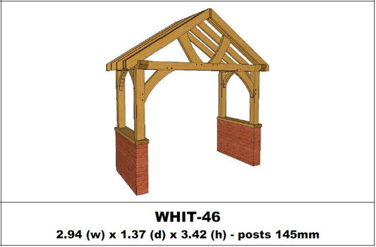 European Oak Porch Kits - 2.94m x 1.37m x 3.42m - (WHIT-46)