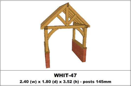 European Oak Porch Kits - 2.40m x 1.80m x 3.52m - (WHIT-47)