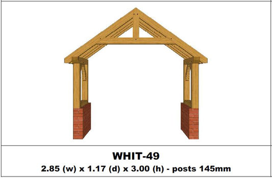 European Oak Porch Kits - 2.85m x 1.17m x 3.00m - (WHIT-49)