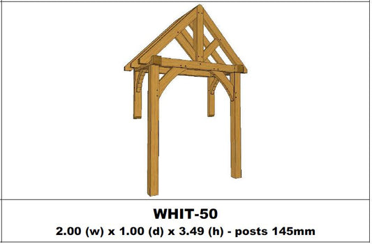 European Oak Porch Kits - 2.00m x 1.00m x 3.49m - (WHIT-50)