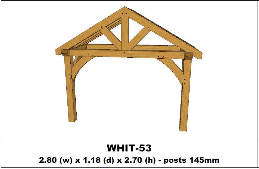 European Oak Porch Kits - 2.80m x 1.18m x 2.70m - (WHIT-53)