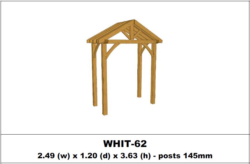 European Oak Porch Kits - 2.49m x 1.20m x 3.63m - (WHIT-62)