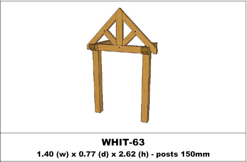 European Oak Porch Kits - 1.40m x 0.77m x 2.62m - (WHIT-63)