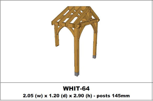 European Oak Porch Kits - 2.05m x 1.20m x 2.90m - (WHIT-64)