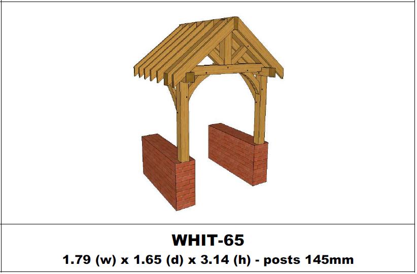 European Oak Porch Kits - 1.79m x 1.65m x 3.14m - (WHIT-65)