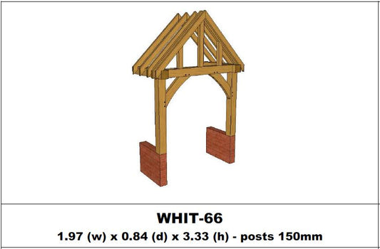 European Oak Porch Kits - 1.97m x 0.84m x 3.33m - (WHIT-66)