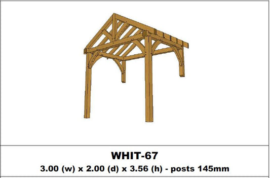 European Oak Porch Kits - 3.00m x 2.00m x 3.56m - (WHIT-67)