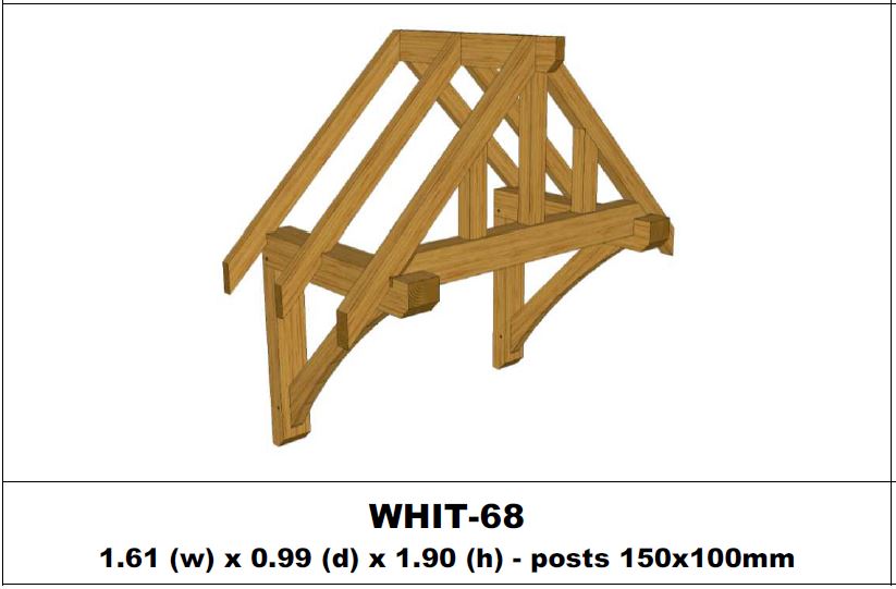 European Oak Porch Kits - 1.61m x 0.99m x 1.90m - (WHIT-68)