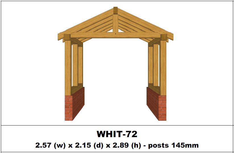 European Oak Porch Kits - 2.57m x 2.15m x 2.89m - (WHIT-72)