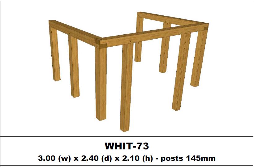 European Oak Porch Kits - 3.00m x 2.40m x 2.10m - (WHIT-73)