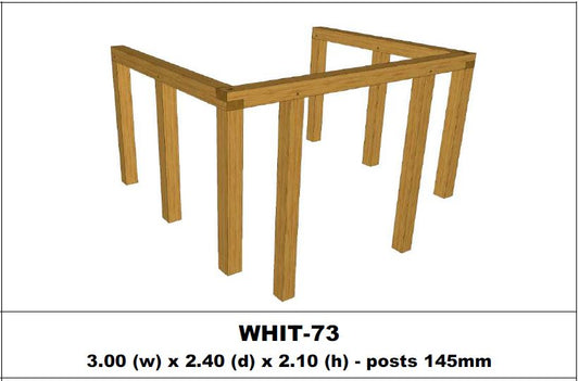 European Oak Porch Kits - 3.00m x 2.40m x 2.10m - (WHIT-73)