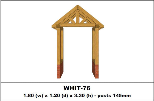 European Oak Porch Kits - 1.80m x 1.20m x 3.30m - (WHIT-76)