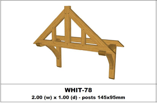 European Oak Porch Kits - 2.00m x 1.00m x 0.00m - (WHIT-78)