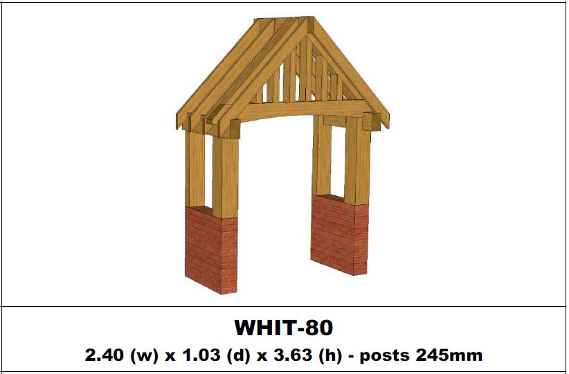 European Oak Porch Kits - 2.40m x 1.03m x 3.63m - (WHIT-80)