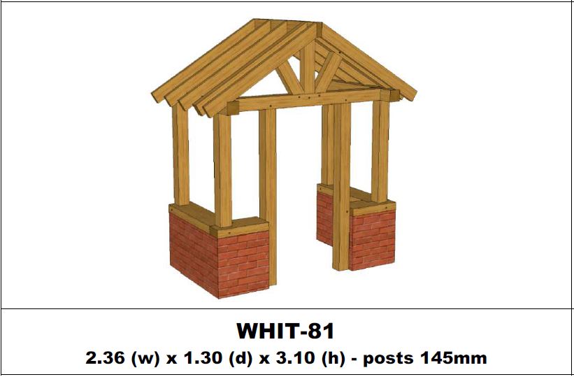 European Oak Porch Kits - 2.36m x 1.30m x 3.10m - (WHIT-81)