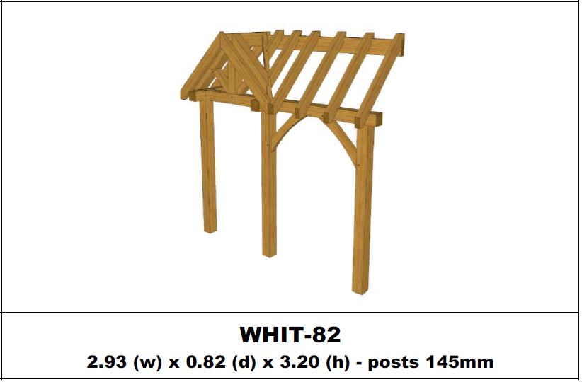 European Oak Porch Kits - 2.93m x 0.82m x 3.20m - (WHIT-82)