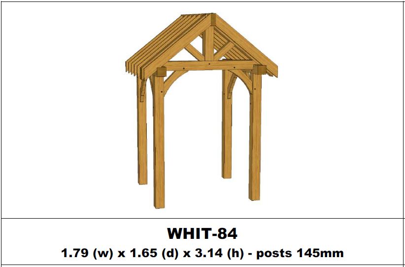 European Oak Porch Kits - 1.79m x 1.65m x 3.14m - (WHIT-84)