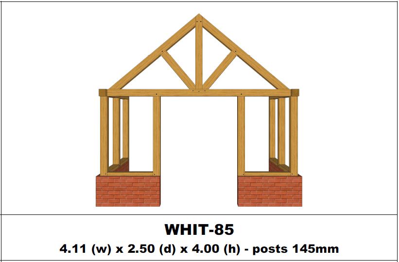 European Oak Porch Kits - 4.11m x 2.50m x 4.00m - (WHIT-85)