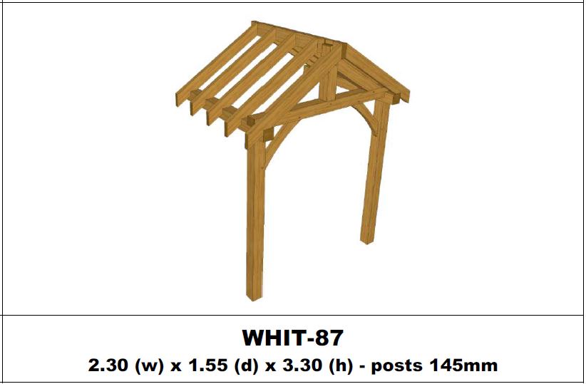 European Oak Porch Kits - 2.30m x 1.55m x 3.30m - (WHIT-87)