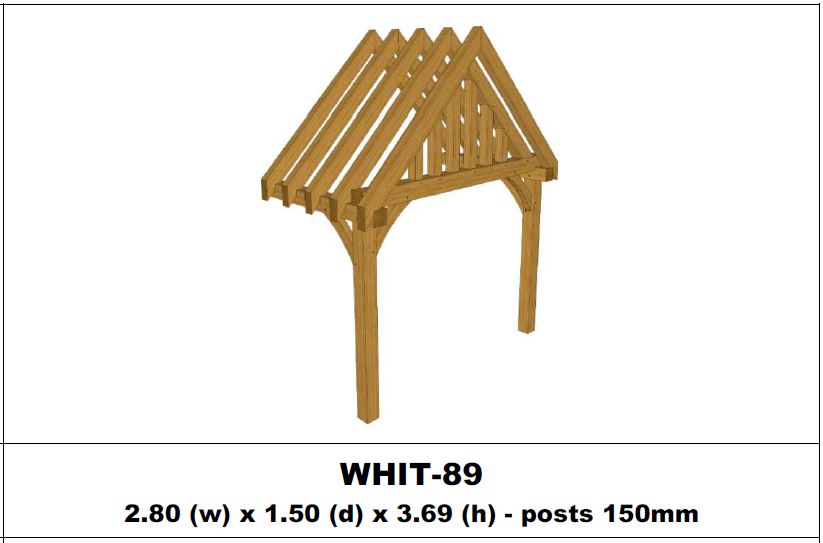 European Oak Porch Kits - 2.80m x 1.50m x 3.69m - (WHIT-89)