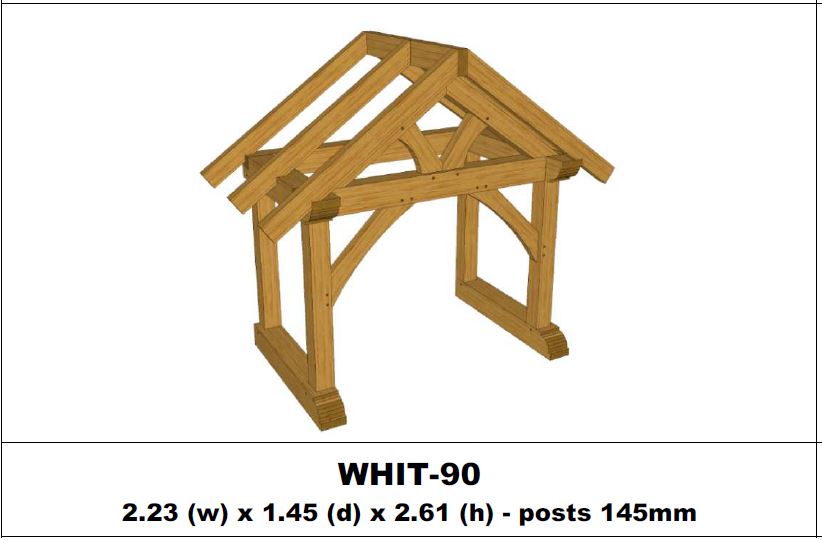 European Oak Porch Kits - 2.23m x 1.45m x 2.61m - (WHIT-90)