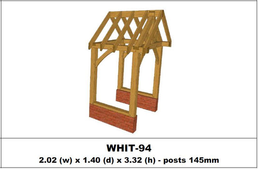 European Oak Porch Kits - 2.02m x 1.40m x 3.52m - (WHIT-94)