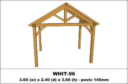 European Oak Porch Kits - 3.60m x 2.40m x 3.66m - (WHIT-96)