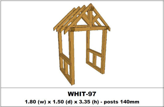 European Oak Porch Kits - 1.80m x 1.50m x 3.35m - (WHIT-97)