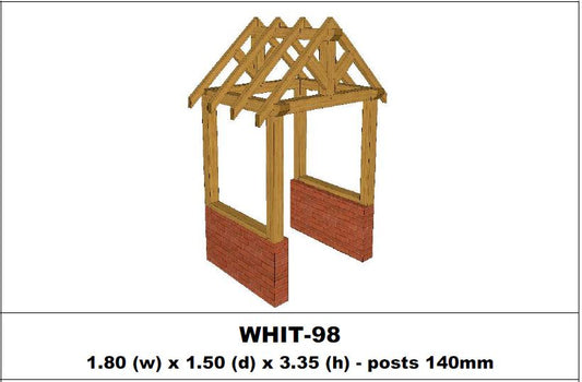 European Oak Porch Kits - 1.80m x 1.50m x 3.35m - (WHIT-98)