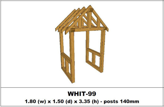 European Oak Porch Kits - 1.80m x 1.50m x 3.35m - (WHIT-99)