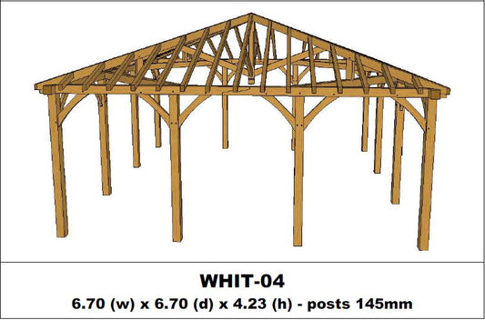 Stunning Green Oak Gazebo Kit -  6.70m x 6.70m x 4.23m (WHIT-04)