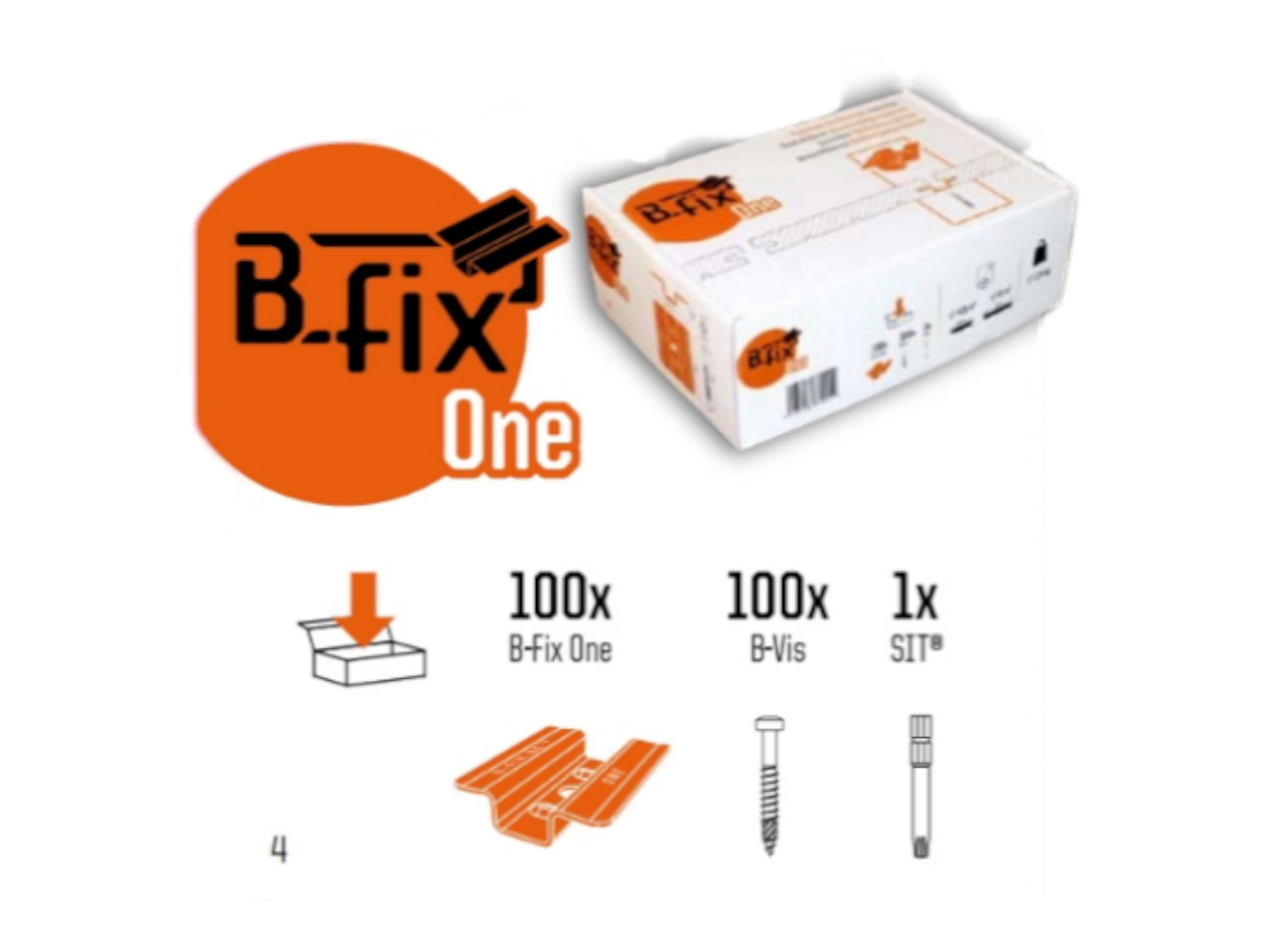 B-fix One - 100 x Decking Clips + Screws